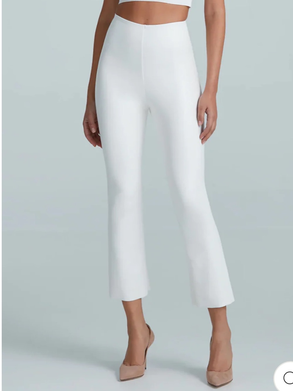COMMANDO FAUX LEATHER CROP FLARE LEGGING